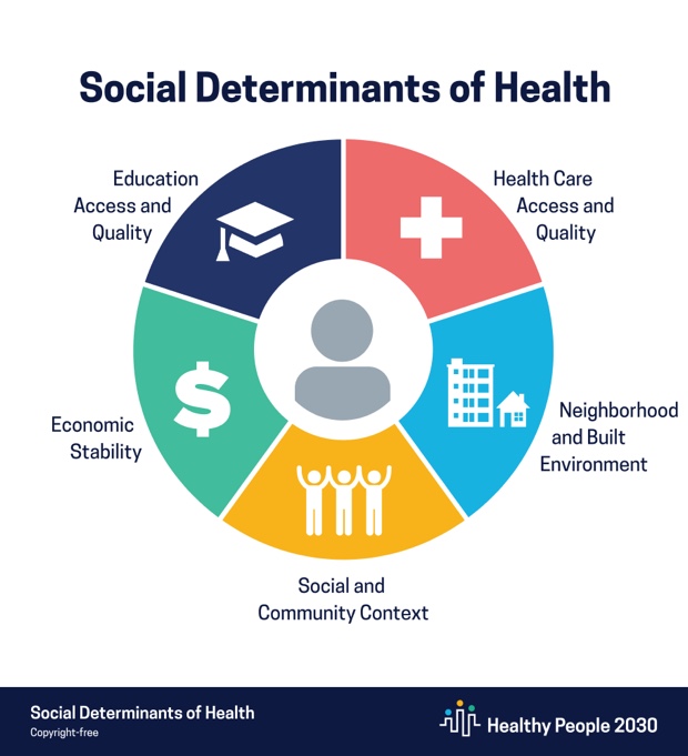 Healthy People 2030 SDOH Graphic Domain Labels